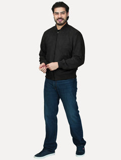 Jaqueta Dixen Masculina Bomber Suede Preta