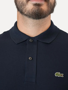 Polo Lacoste Masculina Slim Fit Petit Piquet Azul Marinho