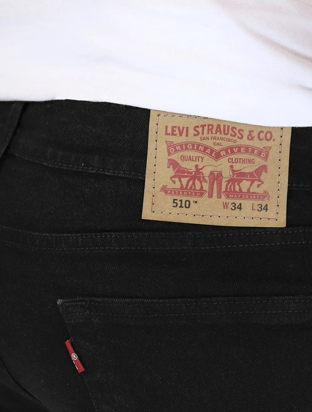 Calça Levis Jeans Masculina Tag Brown 510 Skinny Preta