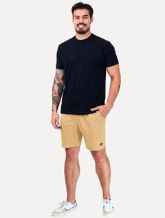 Bermuda King & Joe Jeans Masculina Moletom Slim Conforte Areia