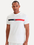 Camiseta Tommy Jeans Masculina Regular Signature Stripe Off-White