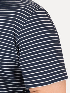 Camiseta Tommy Jeans Masculina Chest Logo Listrada Azul Marinho