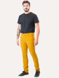 Calça Guess Masculina Chino Stretch 1981 Mostarda