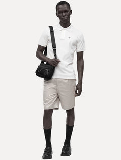 Polo Emporio Armani Masculina Piquet Essential Micro Águia Branca
