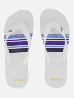Chinelo Reserva Masculino Watercolor Stripe Branco/Marinho