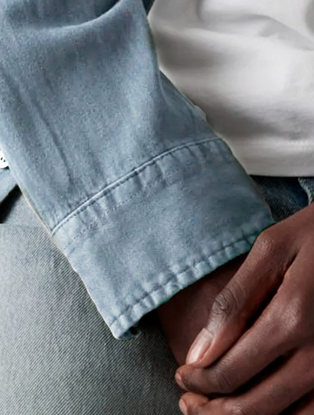 Camisa Levis Masculina Jeans Auburn Worker Azul Mescla