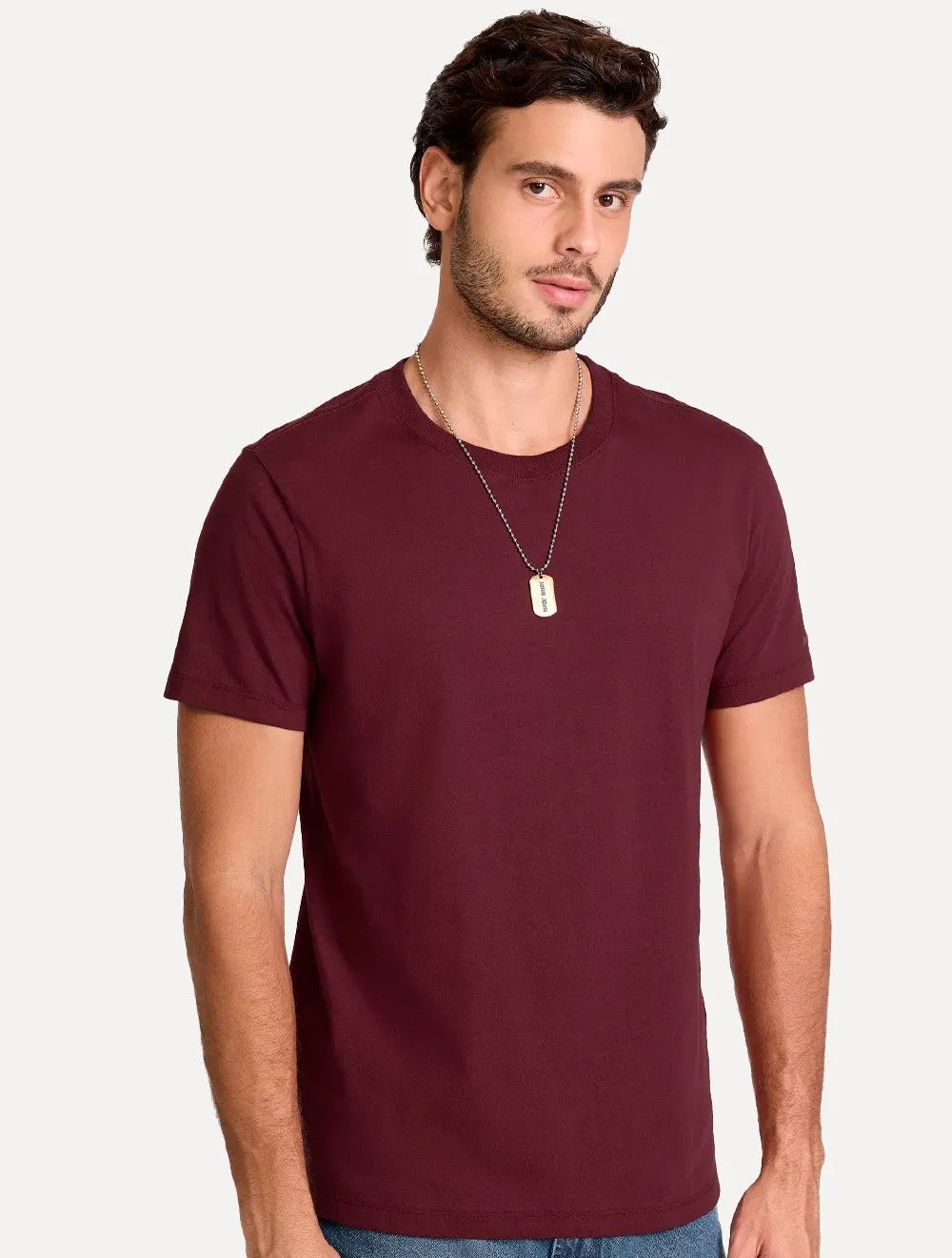 Camiseta John John Masculina Slim Fit Simple Vinho