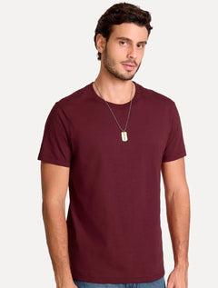 Camiseta John John Masculina Slim Fit Simple Vinho