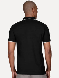 Polo Aramis Masculina Piquet Off Friso Preta