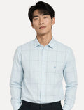 Camisa Dudalina Masculina Slim Superfine Cotton Maxxad Azul Claro