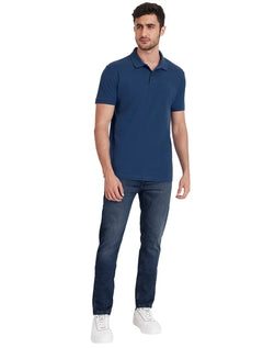 Polo Aramis Masculina Piquet 3D Logo Bordado Azul Escuro