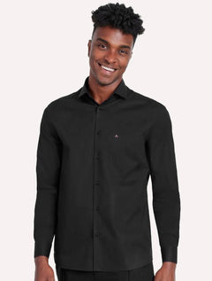 Camisa Aramis Masculina Regular Tricoline Stretch Pocket Preta