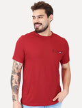 Camiseta Tommy Hilfiger Masculina Regular Small Crest Outline Vermelha