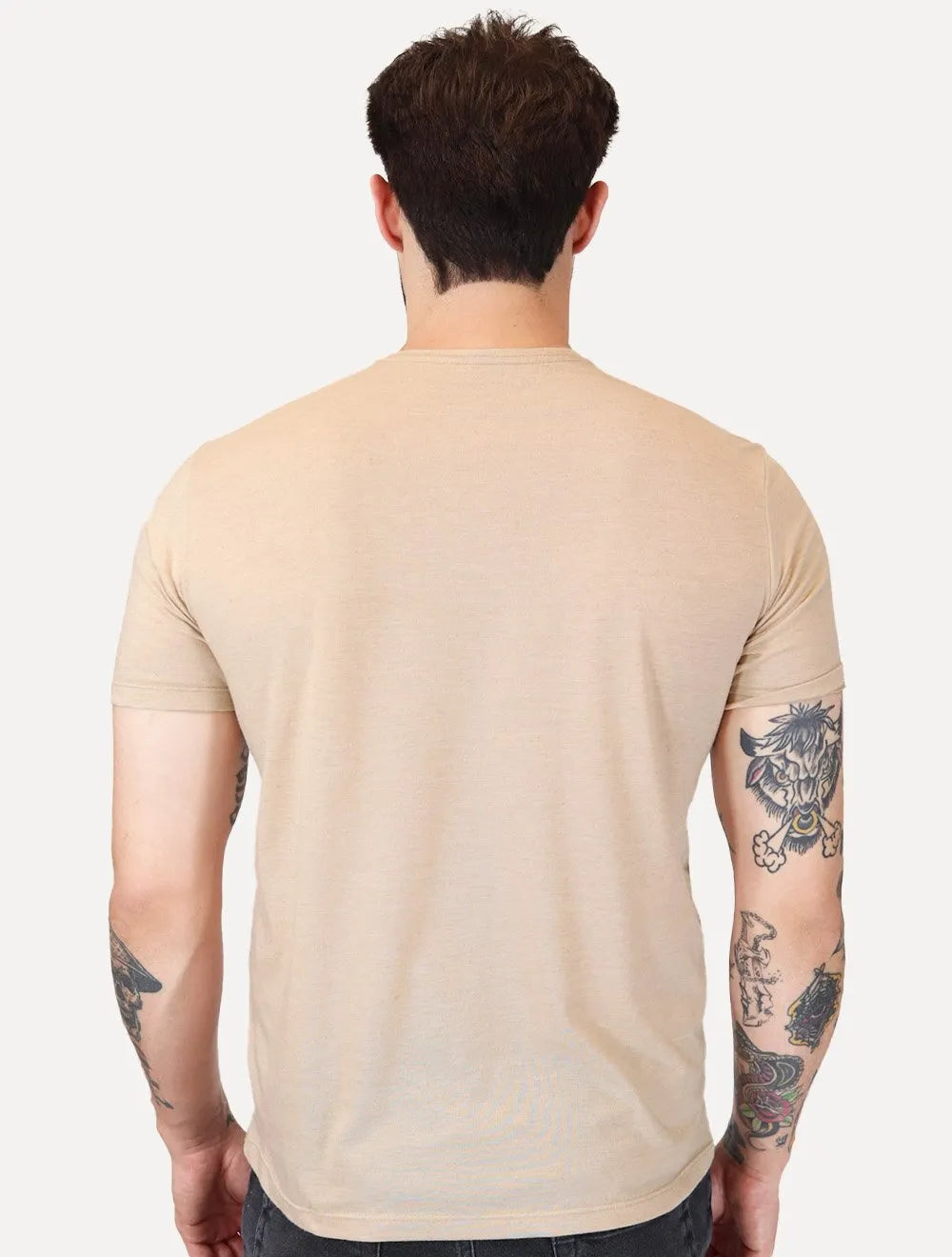 Camiseta Calvin Klein Jeans Masculina Botonê Caqui Médio
