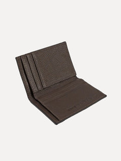 Carteira Calvin Klein Jeans Porta Cartão Couro Floater Queima Logo Marrom