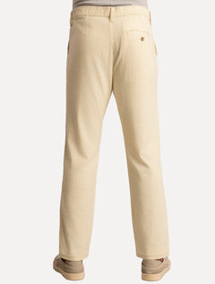 Calça Sergio K Masculina Linho Elastico Areia