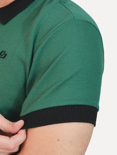 Polo Colcci Masculina Piquet Regular Texturizada Verde Escuro