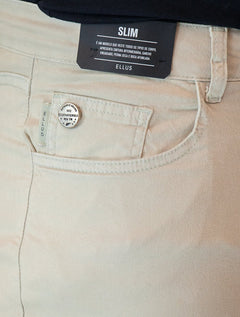 Calça Ellus Sarja Color Twill Slim Cinza Claro