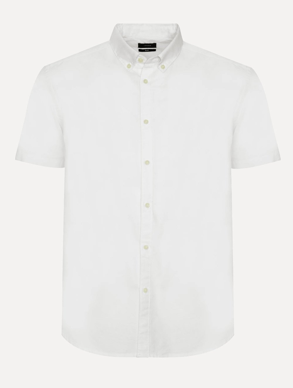 Camisa Aramis Masculina Manga Curta Slim Oxford Planalto Branco