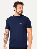 Camiseta Calvin Klein Jeans Masculina Gola V Dark Square Azul Marinho