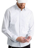 Camisa Ellus Masculina Regular Tricoline Skylight Classic Listrada Branca