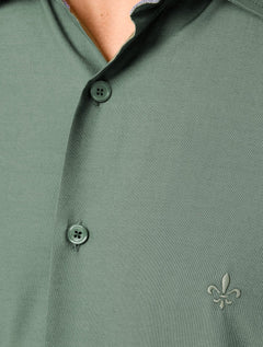 Camisa Dudalina Masculina Comfort Superfine Cotton Mono Logo Verde Claro