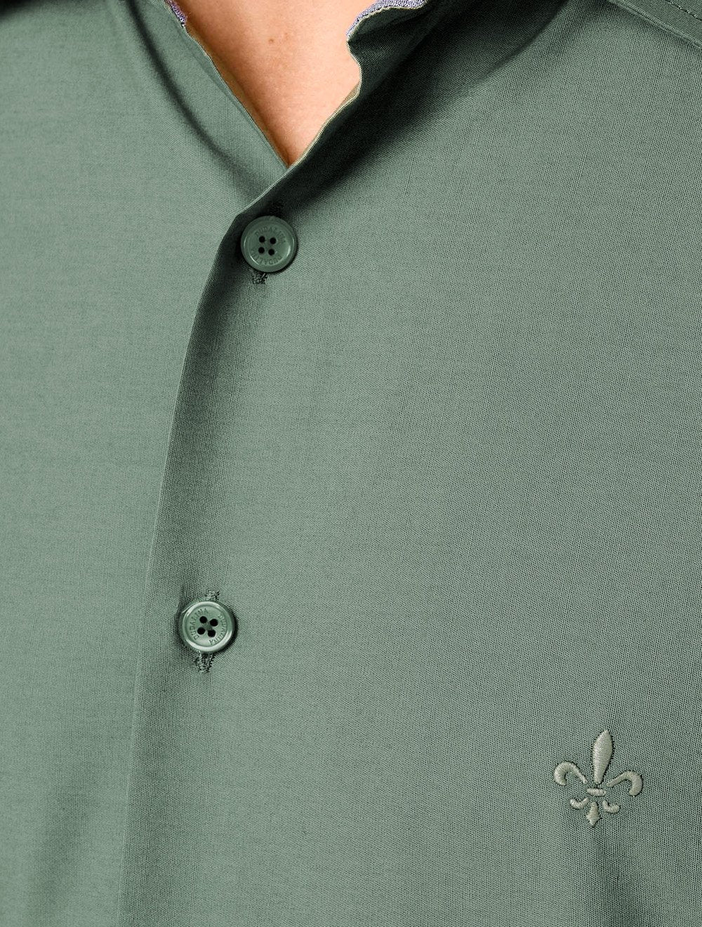 Camisa Dudalina Masculina Comfort Superfine Cotton Mono Logo Verde Claro 