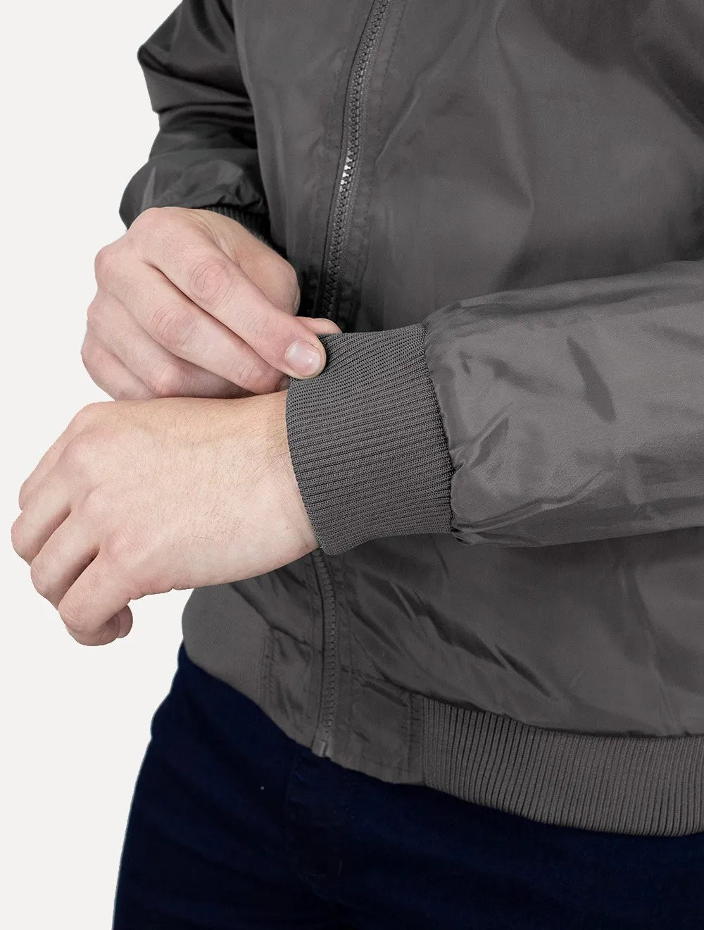 Jaqueta Ellus Masculina Nylon Light Bomber Pocket Grafite