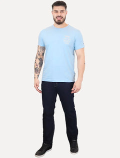 Camiseta Tommy Hilfiger Masculina Inverse Climate Tee Logo Azul Claro