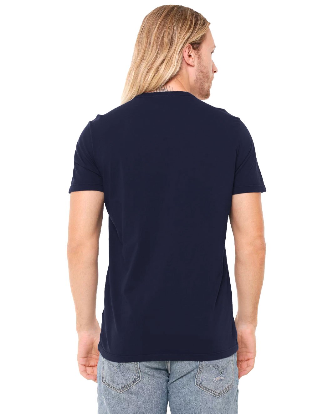 Camiseta Ellus Masculina Cotton Fine Aquarela Classic Azul Marinho