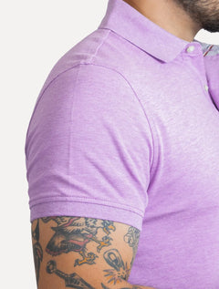 Polo Tommy Hilfiger Masculina Regular Piquet 1985 Lilás Mescla