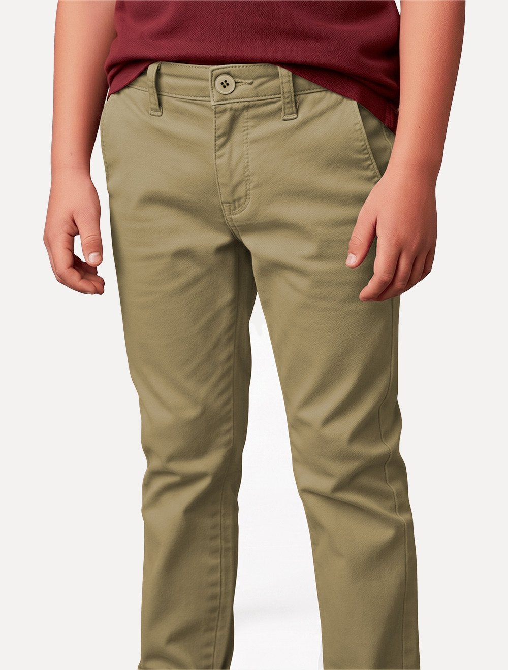 Calça Calvin Klein Jeans Infantil Color Skinny Chino Caqui