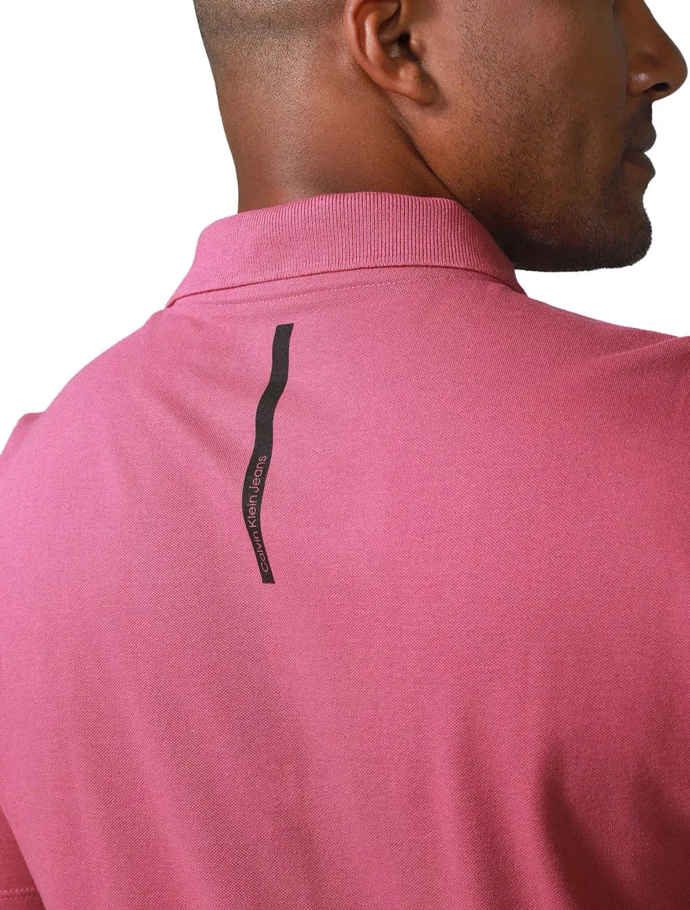 Polo Calvin Klein Jeans Masculina Piquet Omega Logo Rosa Escuro