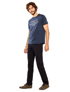 Calça Replay Jeans Masculina Tinmar Skinny Black Blue Escura