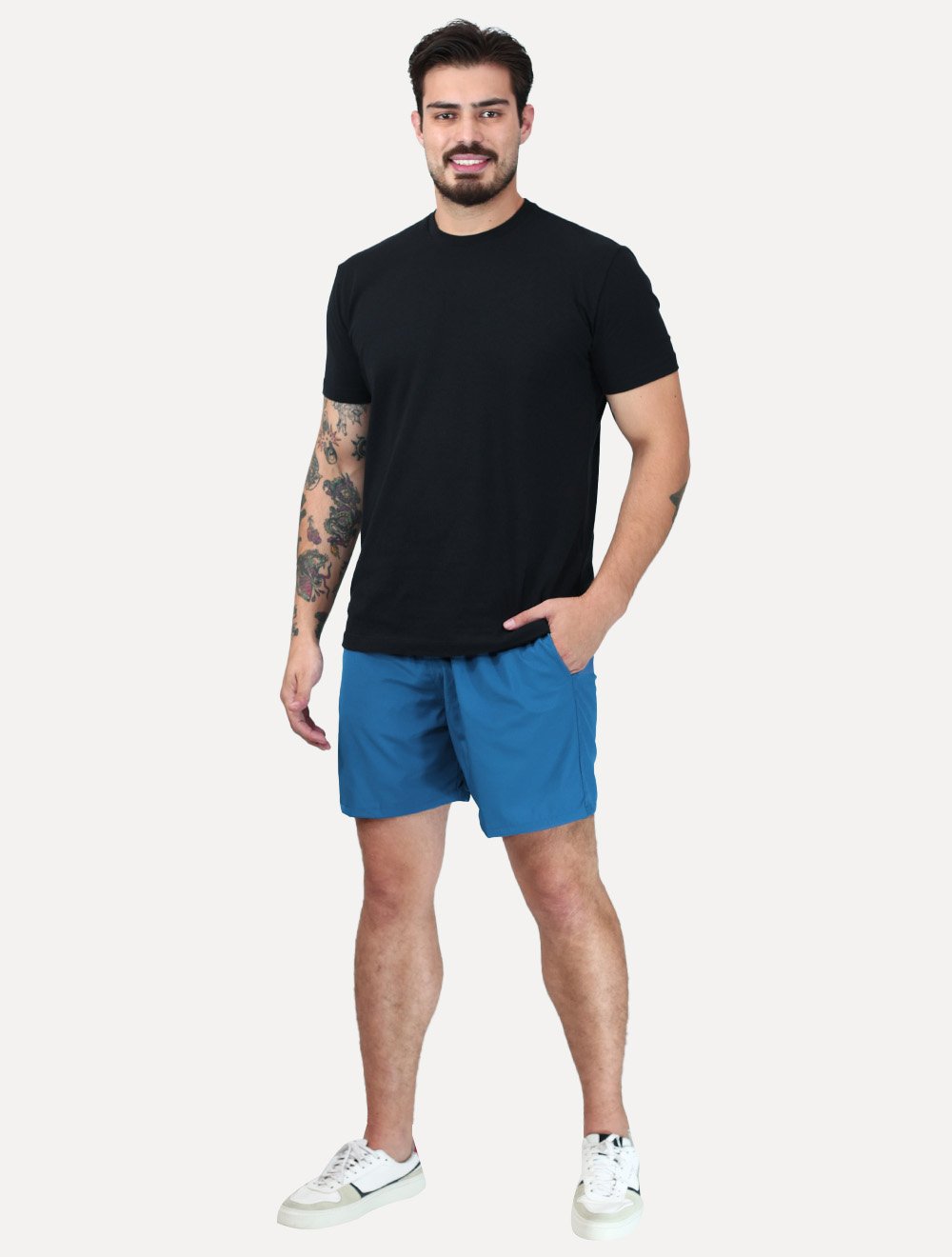 Short King & Joe Masculina Nylon Flex Colors Azul