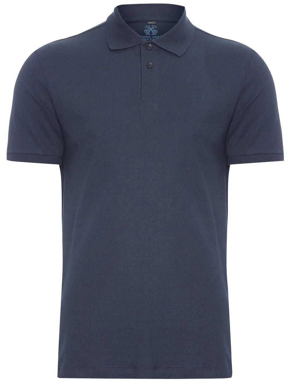 Polo John John Masculina New Simple Logo Azul Escuro