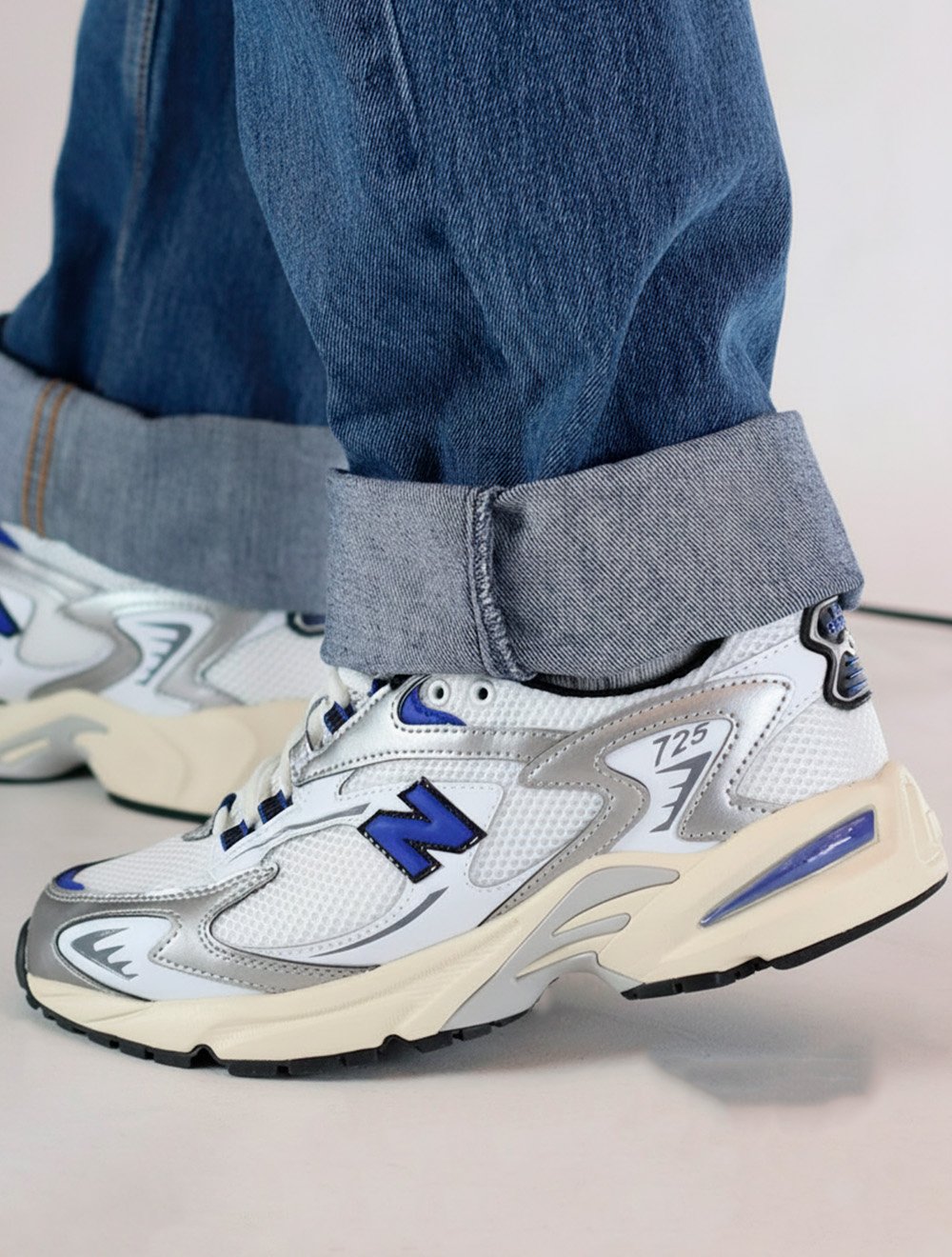 Tênis New Balance Masculino Casual 725 Blue Metalizado Branco