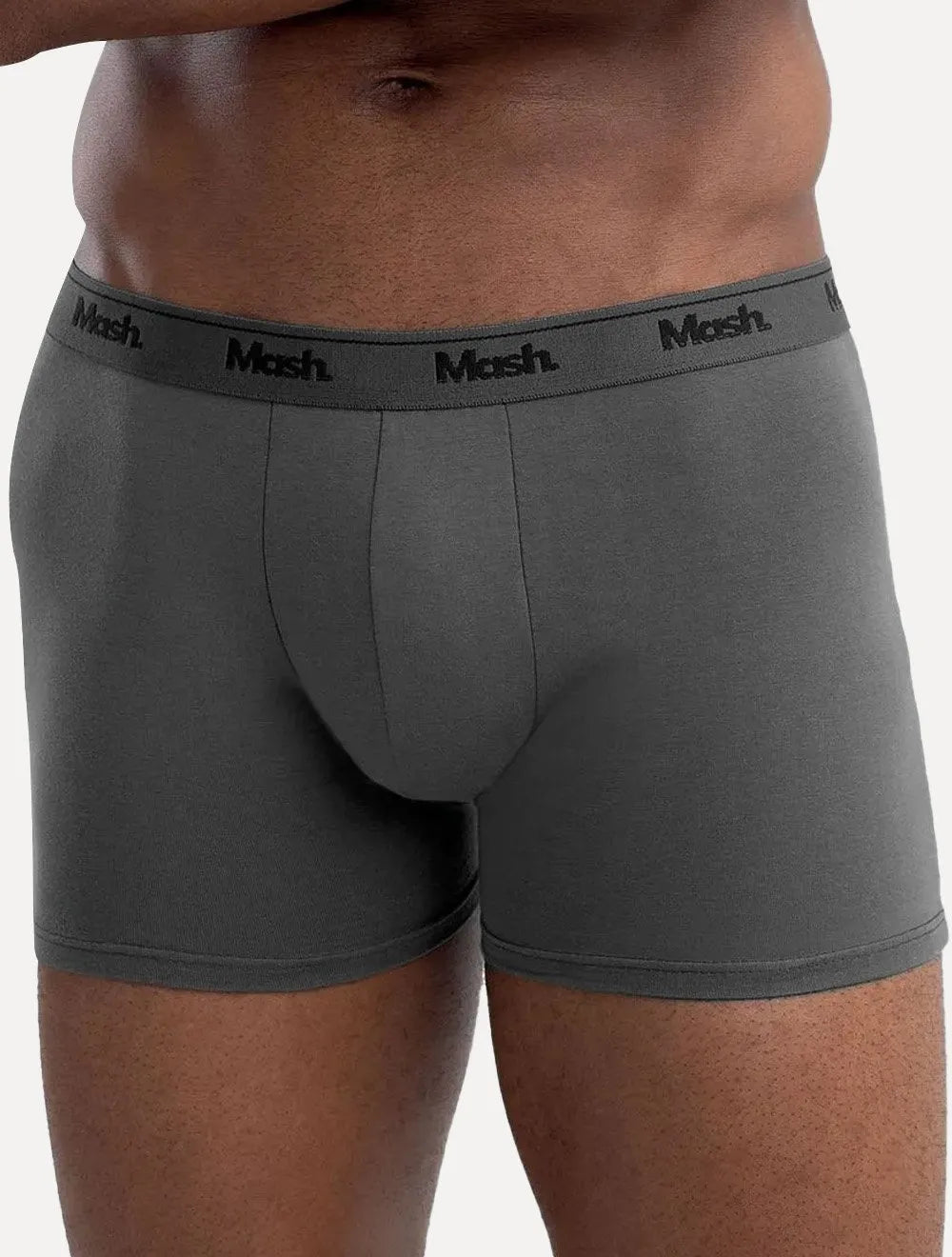 Cueca Mash Boxer Cotton Basic Preta/ Chumbo Pack 2UN