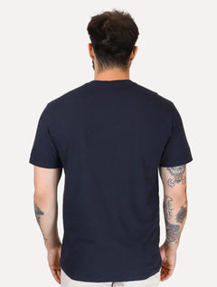 Camiseta Tommy Jeans Masculina Core Linear Stripe Logo Azul Marinho