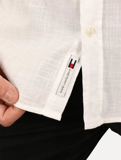 Camisa Tommy Jeans Masculina Regular Linen Blend Pocket Branca