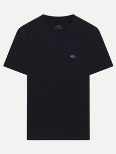 Camiseta Armani Exchange Masculina Regular Embroidery AX Logo Azul Marinho