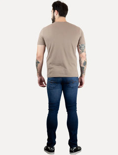 Camiseta Calvin Klein Masculina Piquet Orgânico Cáqui