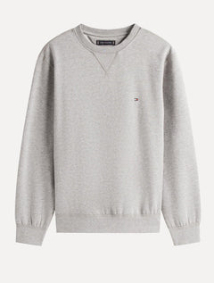 Moletom Tommy Hilfiger Masculino Essential Fleece Crewneck Flag Cinza