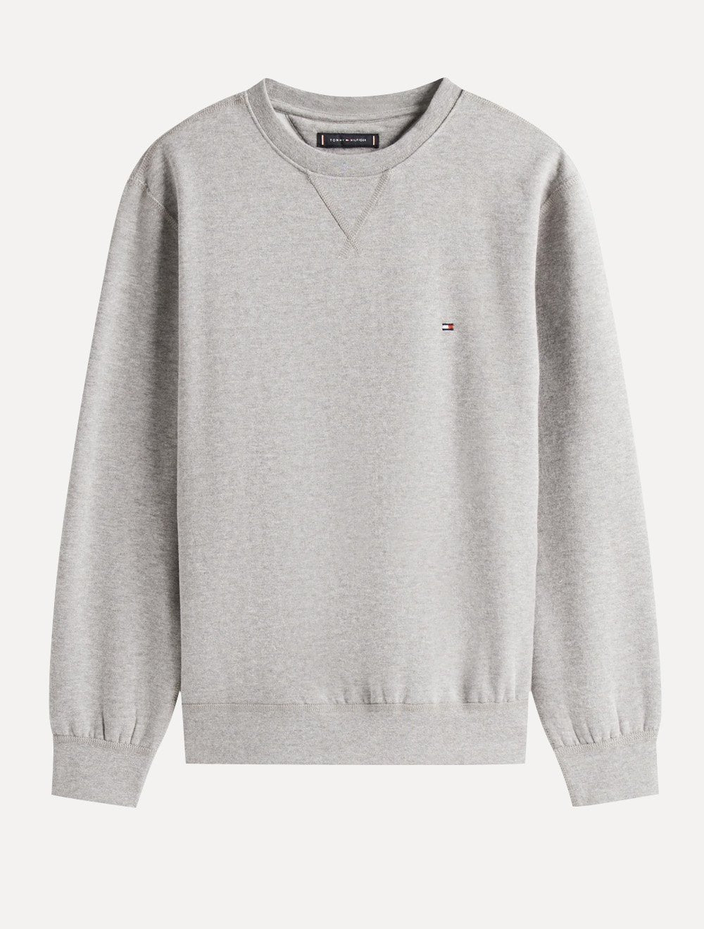 Moletom Tommy Hilfiger Masculino Essential Fleece Crewneck Flag Cinza