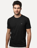 Camiseta Calvin Klein Jeans Masculina Egyptian Cotton Rubber Patch Preta