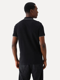 Polo Aramis Masculina Piquet Grey Ziper Preta