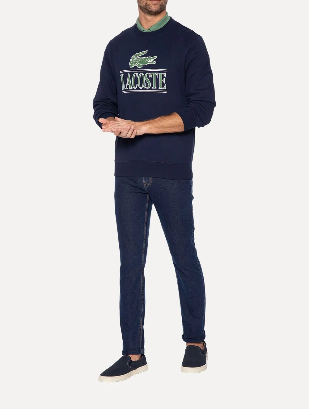 Moletom Lacoste Masculino Cotton Plush Branded Jogger Azul Marinho