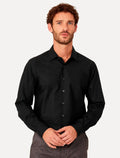 Camisa Dudalina Masculina Slim Tricoline Lisa Preta