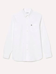 Camisa Lacoste Masculina Regular Fit Oxford Classic Branca