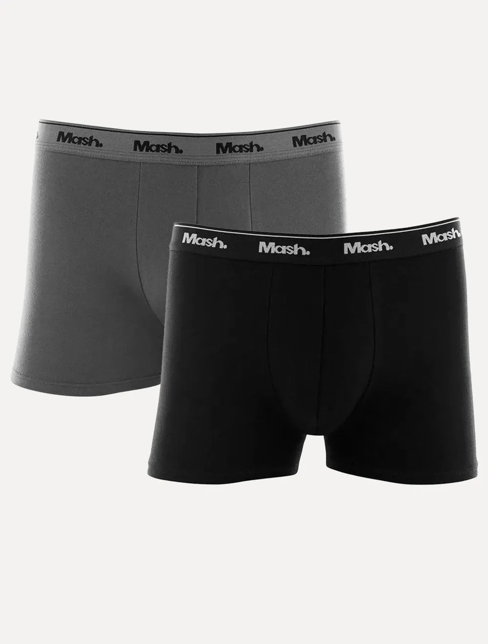 Cueca Mash Boxer Cotton Basic Preta/ Chumbo Pack 2UN